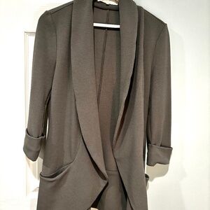 French Mauve (Stitch Fix) Melanie Small Gray Knit tunic Blazer